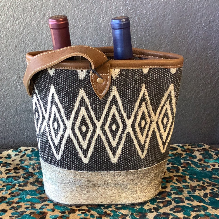 Aztec Woven Double Wine Bag