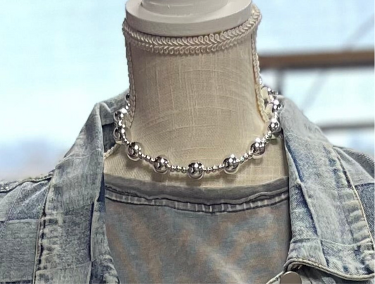 Silver Bead Necklace