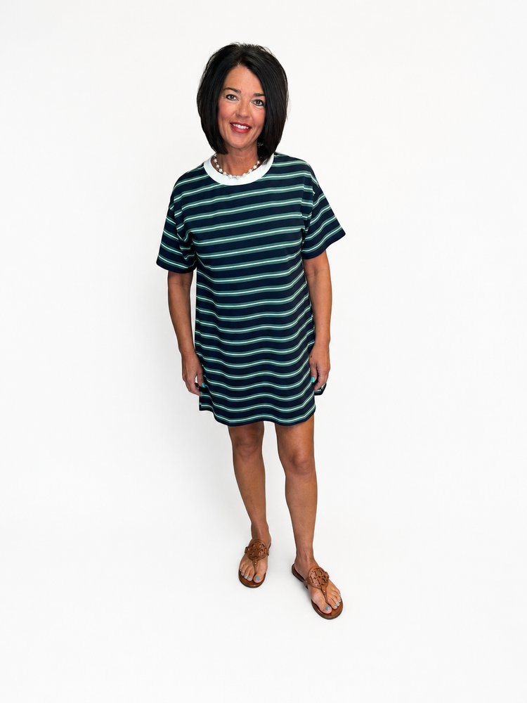 Coastal Striped T-Shirt Dress