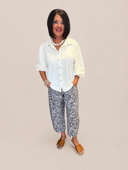 Floral Days Cropped Pants