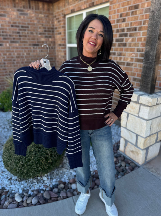 Navy Striped Sweater