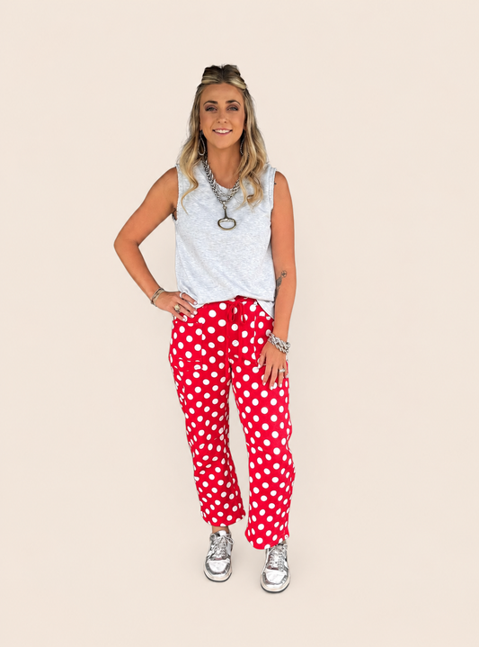 Red Polka Dot Love Pants