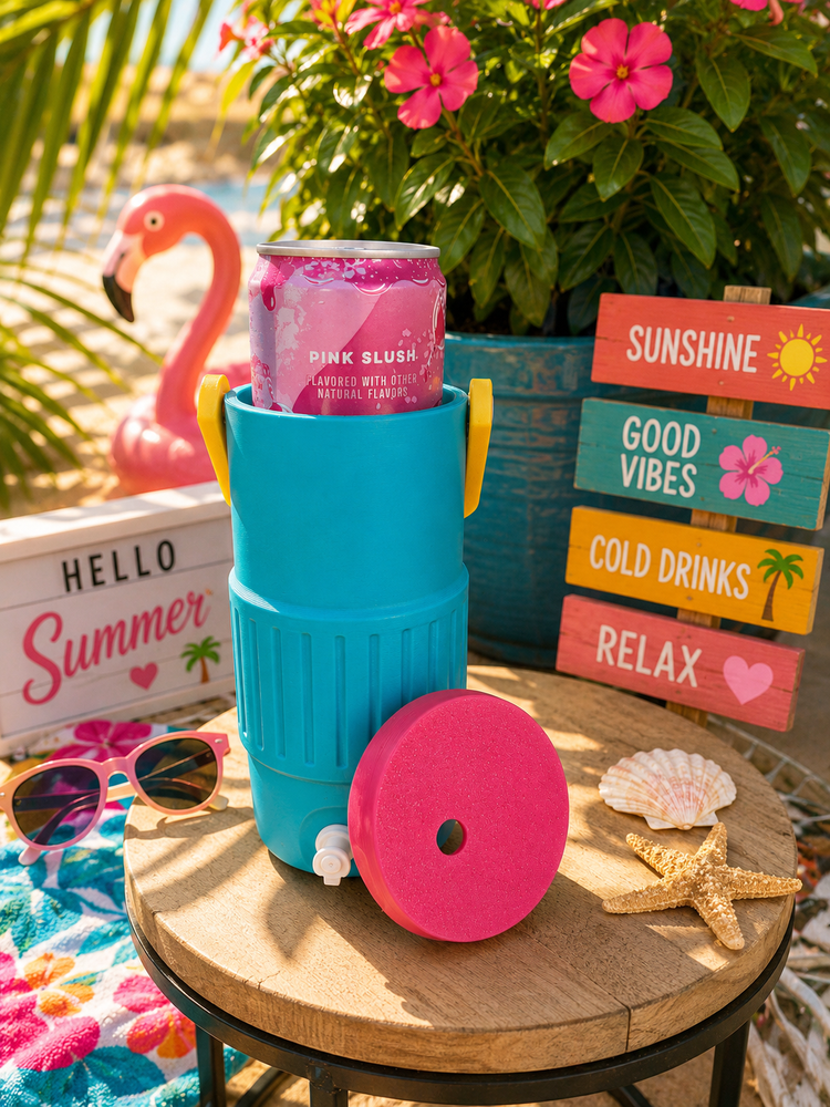 Turquoise Slim Can Cooler