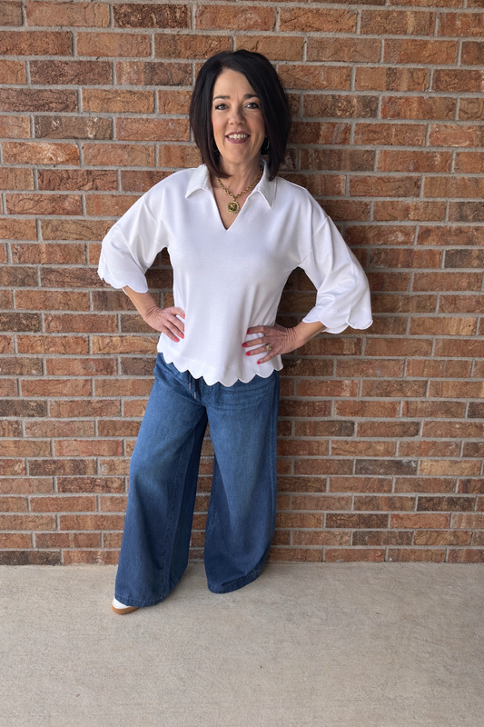 Buttery Soft Scalloped Top