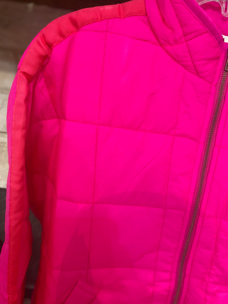 Hot Pink Padded Quilt Jacket