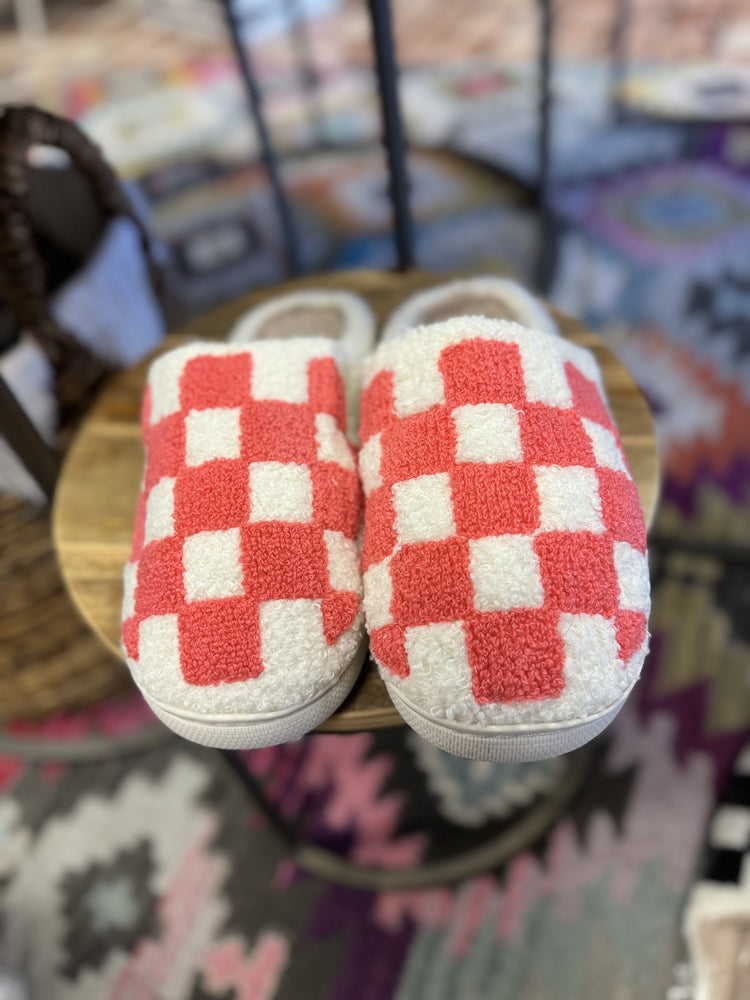 Red Checkered House Shoes