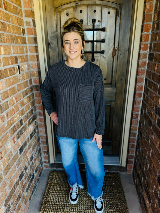 Ribbed Charcoal Tunic