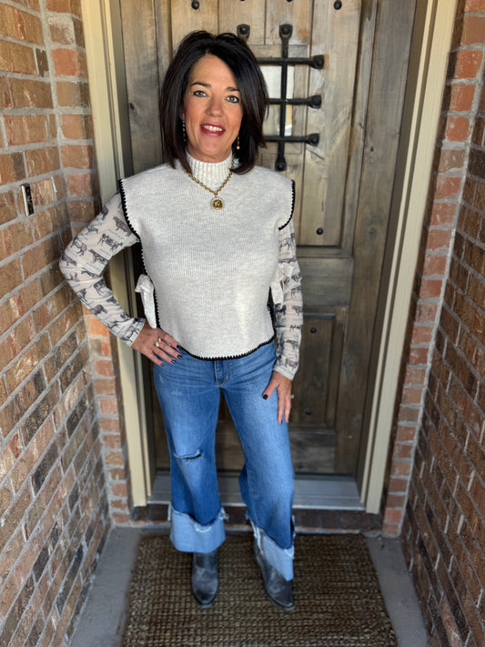 Sweater with Tie Detail