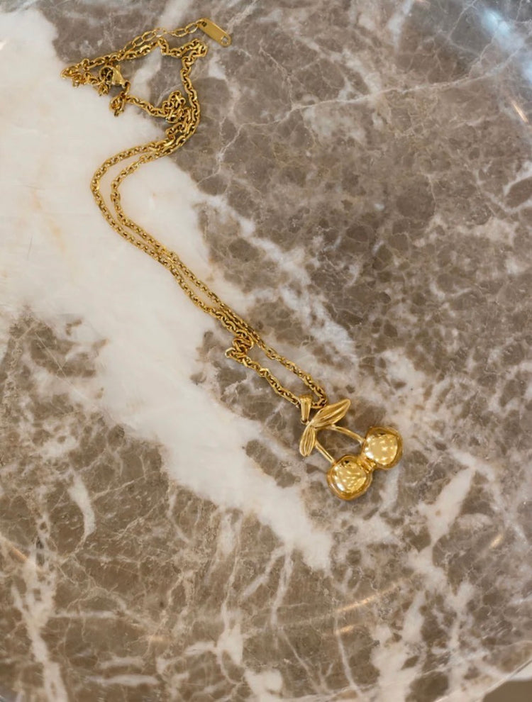 Gold Cherry Necklace