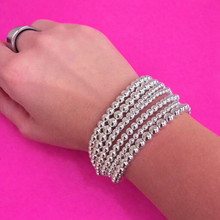 Silver Bead Bracelets