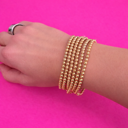 Gold Bead Bracelet Set