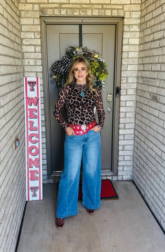 Cheetah Sheer Top