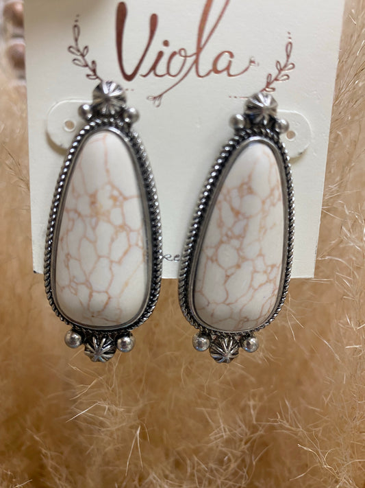 White Stone Studs