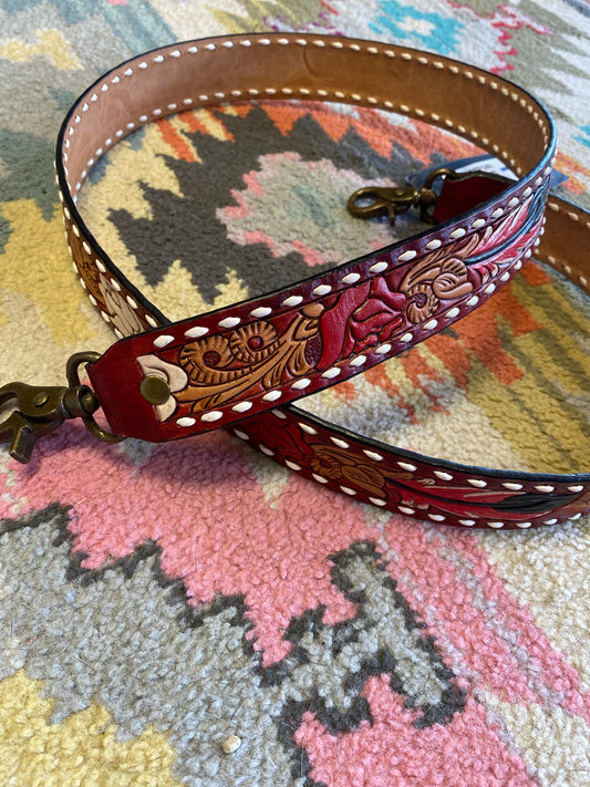 Red Raider Leather Purse Strap