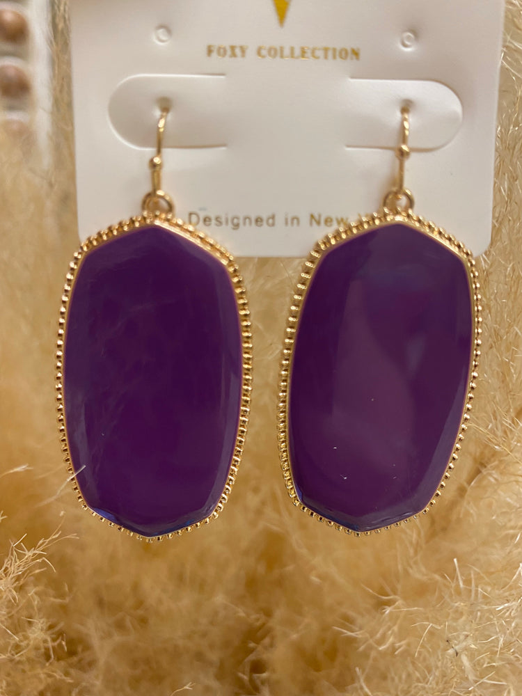 Purple and Gold Earrings