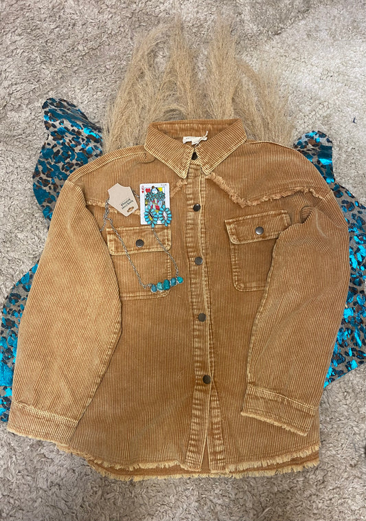 Camel Corduroy Shacket